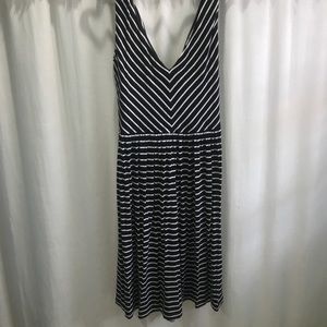 Criss-Cross Back Striped Dress from LOFT